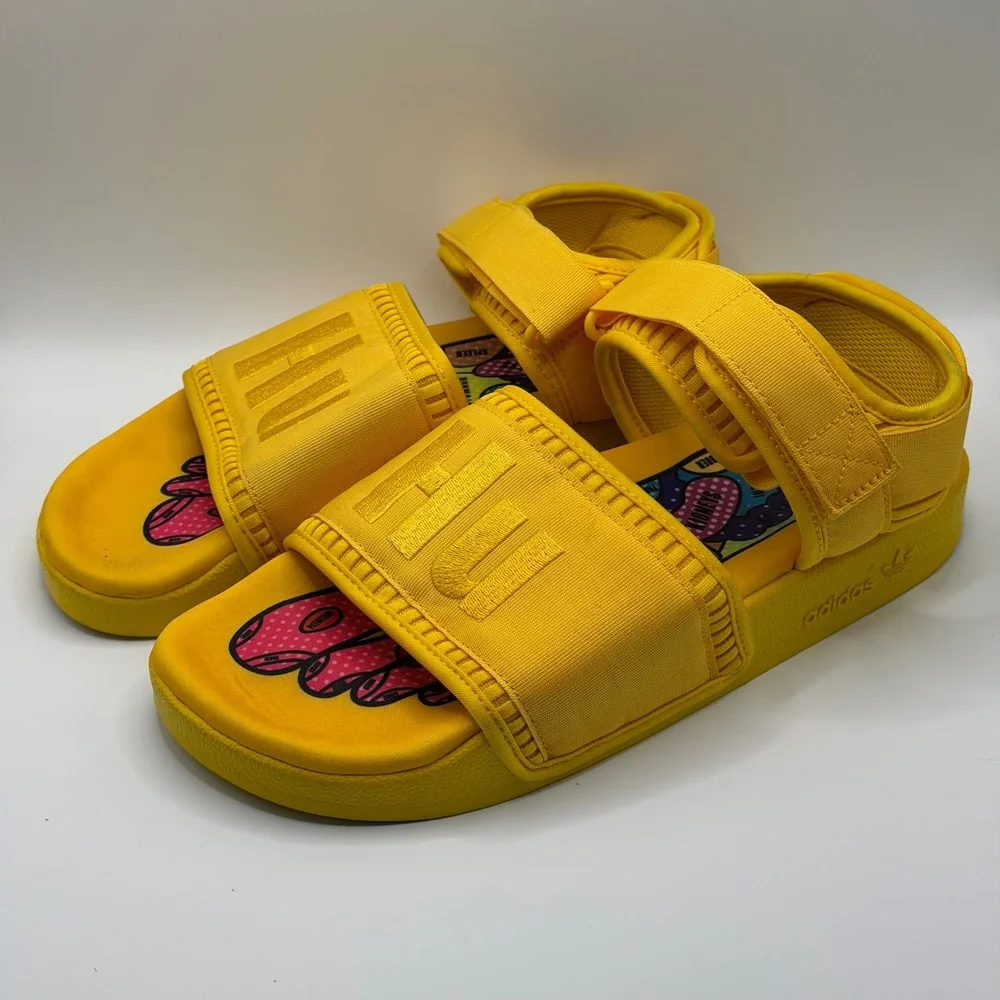 Adidas Pharrell Williams Hu Adilette 2.0 Slides Yellow Sandals Mens 8